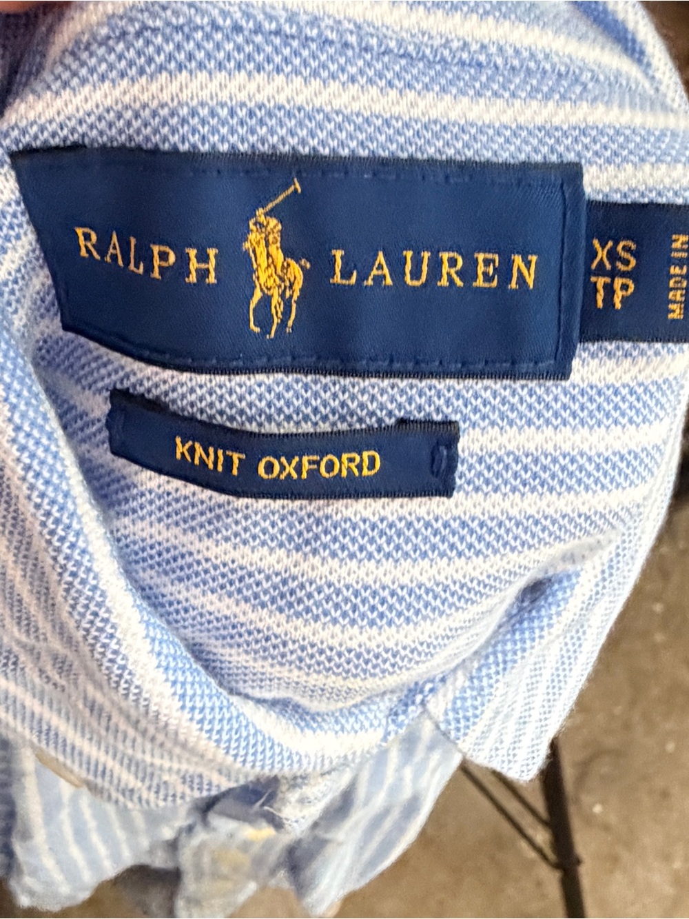 Ralph Lauren Knit Oxford Blue Shirt - Picture 4 of 6